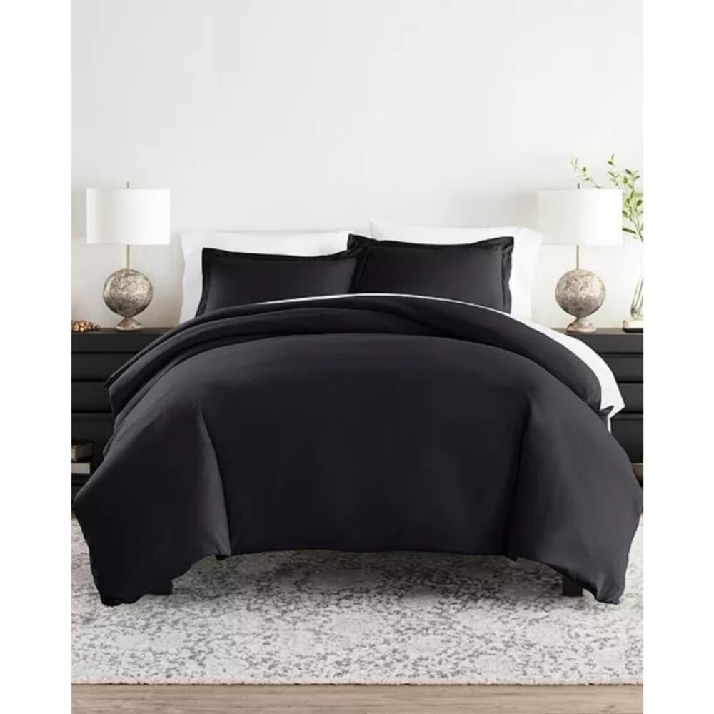 ienjoy Home Double Brushed Solid Duvet Cover Set, Full/Queen